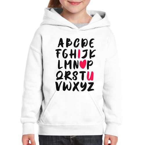 Sweat à capuche enfant Alphabet cadeau de Saint-Valentin mignon