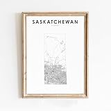 Modern Black & White Poster of Saskatchewan State Sk Canada | 11x17 12x18 16x24 24x36 Unframed Print Wall Art | Minimalism City Traveler Gift | Minimalist Home Office Decor 3