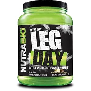 NutraBio Leg Day Intra Carb Supplement -20 Servings -Comprehensive Electrolyte Blend for Recovery and Performance (Sweet Tea)