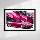 Pink Euro Import tuner Concept Rendering Fit For 400z RZ34 Fairlady Z Art Drawing Drift Drifting Printed Poster With Frame -  Tlccollections68