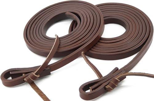Jeereal Extra Heavy Harness Split Reins, Heavy Oil Weighted,Broken in,1/2" Width Supple Working Tack Western Horse Leather Reins - Image 5