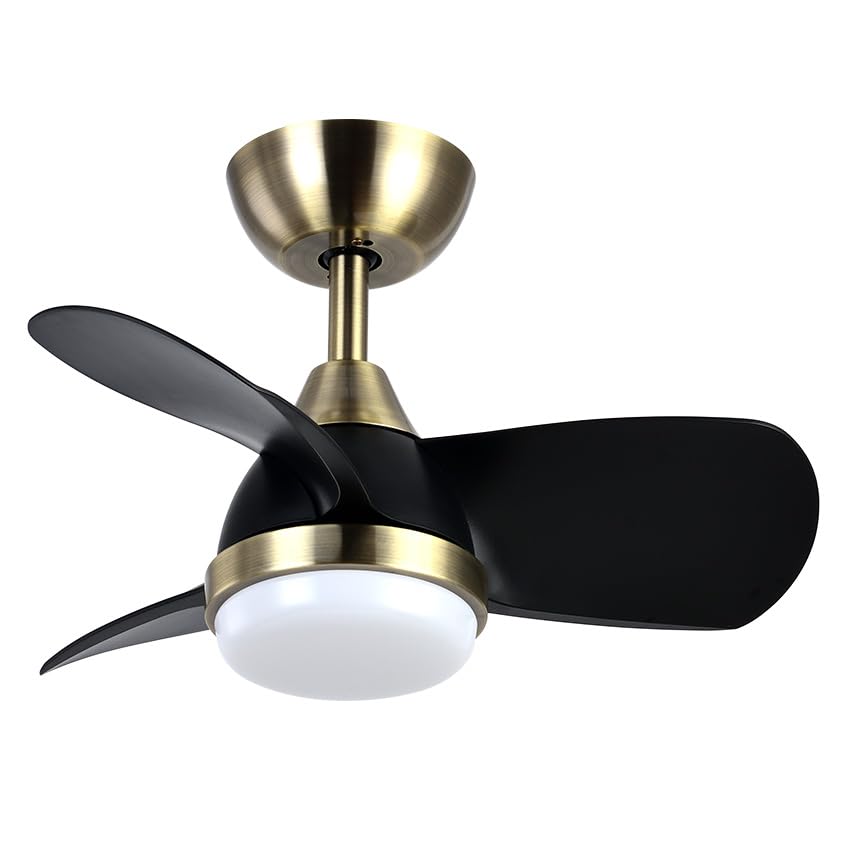 Eden pulse Ventilador DC 24W 3 Aspas 60D 2400LM 6 Velocidades 3000-4500-6000K con Control Remoto, Memoria y Temporizador para enfriar y iluminar espacios.