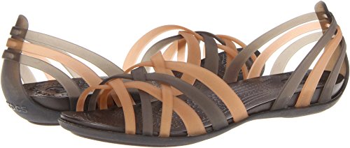 crocs Women's 14121 Huarache Flat,Bronze/Espresso,9 M US