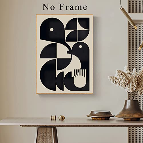Bauhaus Wall Art Black And Beige Abstract Canvas Wall Art Abstract Geometric Posters Neutral Painting Black And Beige Modern Art Minimalist Geometric Posters Modern Abstract Poster 16X24Inch Frameless #TOP1