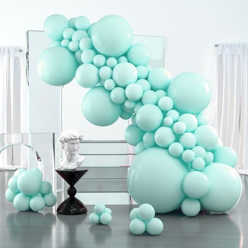Image of PartyWoo Teal Balloons 127pcs Different Sizes Pack of 36 18 12 10 5 Inch Turquoise Balloon Arch Kit for Baby Shower Gender Reveal Wedding Engagement Birthday Pool Tea Party Decorations Blue-Q03