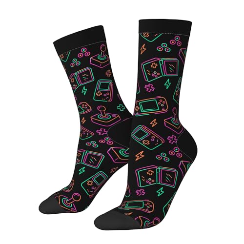 Oxcav Game Novelty Socks Crazy Funny Crew Dress Socks For Men Women