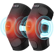 COMFIER Cordless Knee Massager with Graphene Heating, 3 Vibration Motors, Rechargeable Heated Knee Brace with 5 Modes & 3 Heat Levels, Portable Heating Pad for Men Women Seniors, Gift for Mom Dad