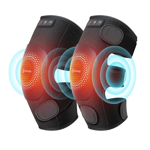 COMFIER Cordless Knee Massager with Graphene Heating, 3 Vibration Motors, Rechargeable Heated Knee Brace with 5 Modes & 3 Heat Levels, Portable Heating Pad for Men Women Seniors, Gift for Mom Dad