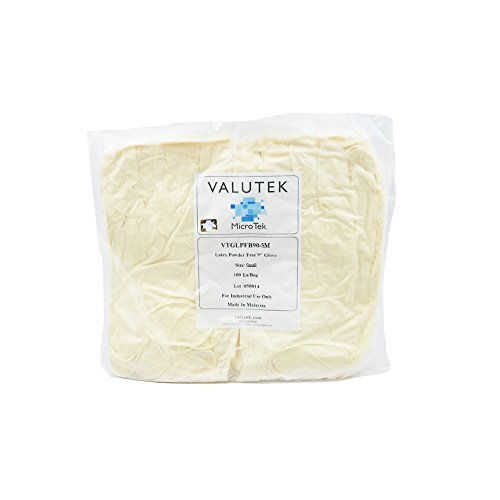Valutek Vtglpfb90-M Non-Sterile Latex Cleanroom Gloves [9In Cuff, Ambidextrous, Disposable] 1000 Gloves, Medium #TOP4