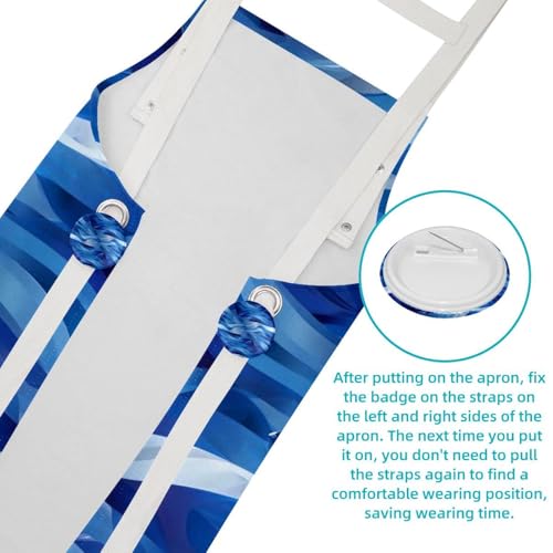 Tablier en lin drapeau israélien lot de 2 réglable