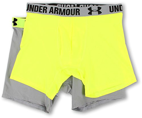 Under Armour Men's Original Series 6-inch Boxerjock Boxer Briefs-2 Pack , High-Vis Yellow (731)/Steel , X-Large