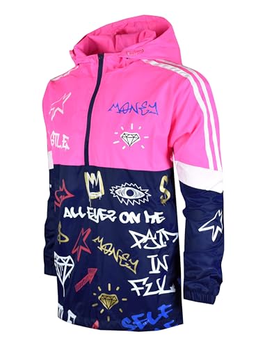 Image of SCREENSHOT Mens Streetwear Windbreaker Jacket - Lightweight Graphic Hoodie, Graffiti Hip Hop Urban Fashion Pullover Top