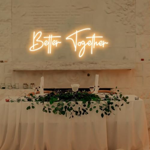 ANROOMZI Better Together Neon Sign 26'' Wedding LED Neon Light Wall Decor