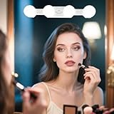 Piashow LED Schminktisch Beleuchtung Licht, Dimmbar Schminkspiegel Light, USB Wiederaufladbar und ohne Bohren, Kabellos Led Spiegelleuchte, Tragbar Spiegel Beleuchtung