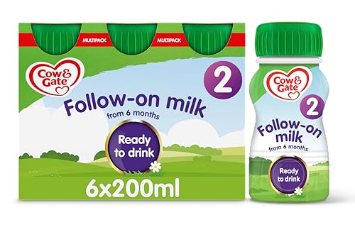 Cow & Gate 2 Follow On Baby Milk Ready to Use Liquid Formula, 6-12 Months, 6x200 ml