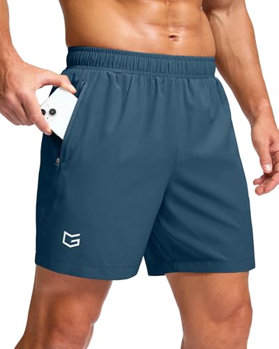 Image of G Gradual Men's Athletic Running Shorts with Zipper Pockets Quick Dry 7 inch / 5 inch / 9 inch Workout Gym Shorts for Basketball Hiking