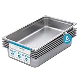 BIRDROCK HOME Stainless Steel Steam Table Pan - Hotel, Restaurant & Catering Supplies - 24 Gauge Steel, 14 qt Capacity - Meal Prep, Cooking, &...