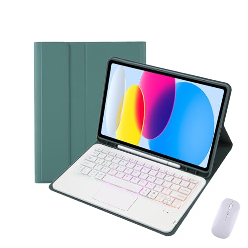 Étui clavier pour iPad 10 10.9" 2022 avec souris sans fil et porte-stylet intégré
