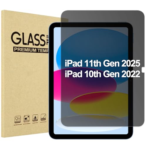 ProCase iPad 11世代/10世代 フィルム 覗き見防止 iPad（A16）11インチ 2025/10.9インチ 2022通用 上下方向 強化ガラス 画面保護 貼付キット付き（1枚）