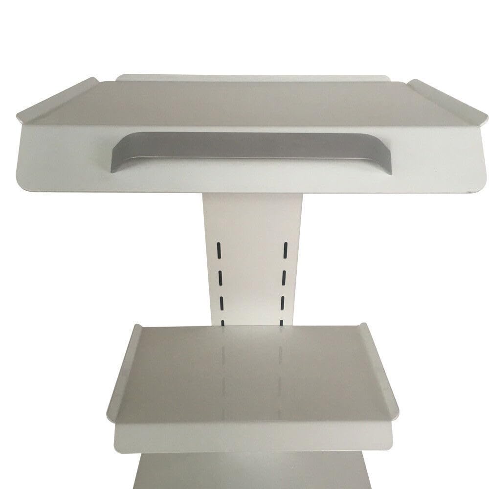 Carrello trolley con 3 prese, piastra in acciaio laccato, 410 x 360 x 770 mm, per salone di bellezza ospedaliero
