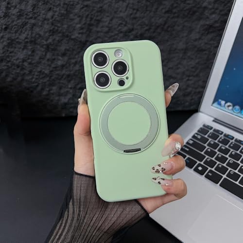 Étui magnétique iPhone 13 Pro anti-chute silicone liquide vert matcha
