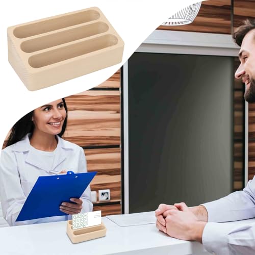 Soporte para tarjetas de visita con alta estabilidad y tres niveles organizadores 4