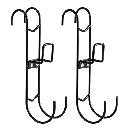 2Pcs Pool Fence Hooks, Heavy Duty Pool Pole Hangers with Detachable Poolside Double Hook Design for Home Garden Leaf Skimmer Net Holder Swimming Pool Accessories Storage