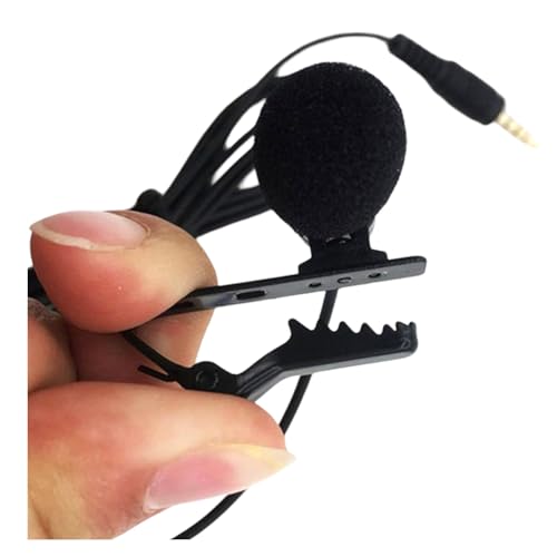 Image of ELFOG Lavalier Microphone 3 Pole TRS Jack 1.5m Cord for Moto Vlogging Compatible with Go-Pro,DJI Action Camera Accessories