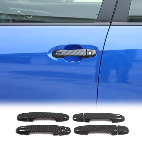 Daeiclru Car Exterior Door Handle Cover Trim Compatible with Subaru WRX 2022-2024/Subaru Crosstrek 2023 2024, ABS Car Door Handle Protector Cover Accessories (with Smart Hole - Carbon Fiber Pattern)
