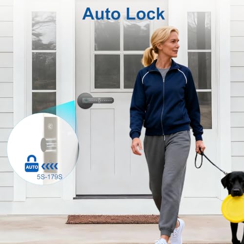 BIWIBON Fingerprint Door Lock – Fingerprint Door Knob Knob with 5 Unlock Options, Anti-Peep Code, Adjustable Auto-Lock, Inside Lock, for Home, Office, Apartment, Bedroom – Black thumbnail 9