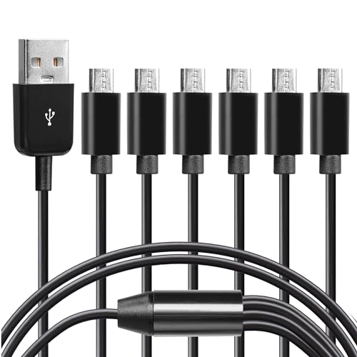 CERRXIAN USB-Micro-Splitter-Y-Kabel, 1 Stecker auf 6 Stecker - Unterst&uuml;tzt Daten&uuml;bertragung f&uuml;r Flash-Laufwerke, Tastatur und Maus - 1,65 Fu&szlig;