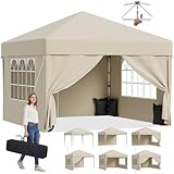 JUMMICO Pavillon Pliable 3x3m à Montage Rapide｜Assemblage en 5 Minutes｜Hauteur Réglable & 10cm Plus Haut｜Stable au Vent & Imperméable｜pour Jardin, Camping & Fêtes