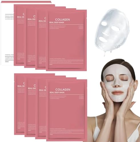 Bio Collagen Real Deep Mask, 8 Piezas Mascarilla de Colageno, Bio...