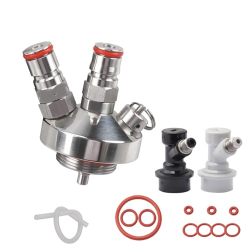 TOOSOAR Keg Bierspender,Edelstahl Beide Kugeln Lock Speer,Mit 30cm Bierschlauch für Growler,für Hause Bar Restaurants