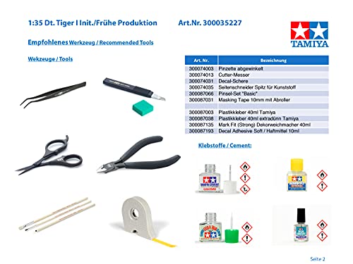 Tamiya Mini 300035227 – 1: 35 Wwii Tiger I Initial/Early Vehicles #TOP3