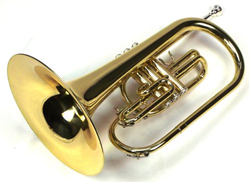 Moz Advanced Monel Pistons Marching Mellophone Key Of F With Case And Mouthpiece-Gold Lacquer Finish #TOP1