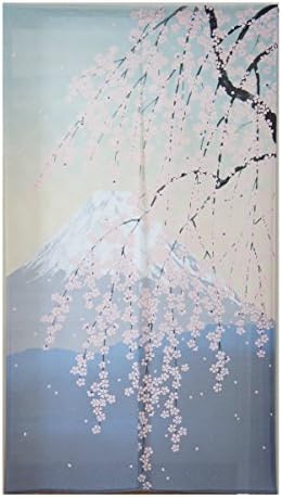 Japanese Noren Doorcurtain Mount Fuji in Spring"Sakura"