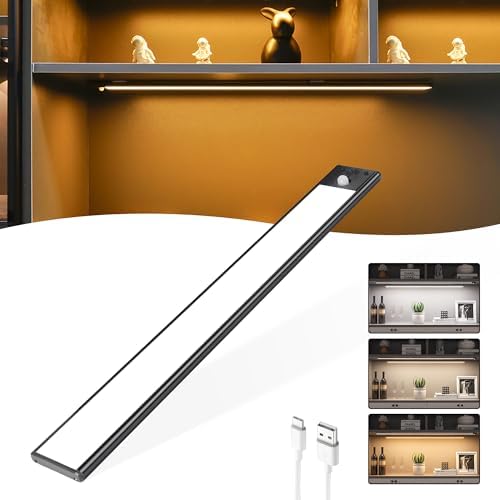Under Cabinet Lights,40 LED Rechargeable Battery Operated Motion Sensor Light Indoor 2 Pack Magnetic Dimmable Closet Lights Wireless Under Counter Lights For Kitchen Stairs