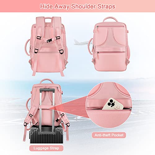 Image of Sinaliy Large Travel Backpack for Women, 40L Carry On Backpack, 17 Inch Laptop Waterproof Backpack, College Bookbag, Backpack for Women, as Person Item Flight Approved