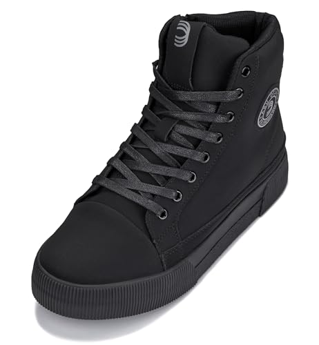 CALTO Men's Invisible Height Increasing Elevator Shoes - Zip-up Cap Toe High Top Sneaker Boots - 2.4 Inches Taller