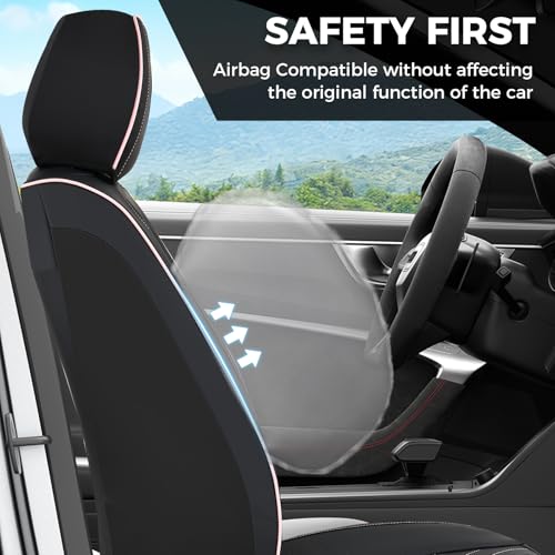 Image of FLORICH Car Seat Covers Front Seat, Leather Seat Covers for Cars, Waterproof Car Seat Protector Breathable, Front Seat Covers for Cars, Automotive Seat Covers Universal Fit for Most SUV Pick-up Truck