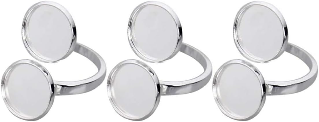 GANAZONO Ring Portable Jewelry Holder Copper for Adjustable 5pcs DIY Tray Making, Stainless Steel Ring Base with Compact Design Jewellery Making and Crafting Accessories Home