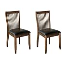 Signature Design by Ashley Stuman Traditional Faux Leather Comb Back Dining Chair, 2 Count, Brown