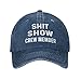 POLIFARMER Shit Show Crew Member Hat for Women Baseball Caps Adjustable Hats Navy Blue