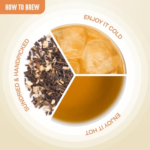 Image of House of Hindraj The Spicy Maharaja Ginger Masala Tea Loose Leaves 180 g Organic Kadak Chai with Real Ginger Warming, Digestive Aid, Rich Aroma, Strong Flavor