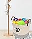 MOREZI Runder Hundespielzeugkorb,aus Baumwollseil,mit Griff, leicht zu bewegen.Geeignet zum Aufbewahren von Haustierbedarf und Haustierspielzeug-Beige Grau