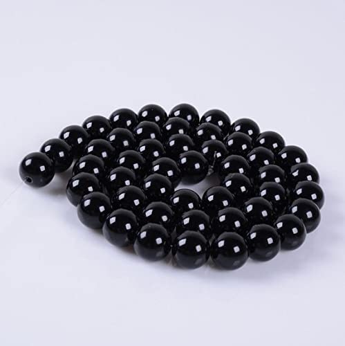 Agate noire 8mm LKBEADS perles de gemmes naturelles au poli miroir d'exception