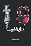 Notizbuch: Musik Süchtig Kopfhörer Stylisches Headset DJ Geschenk (Liniertes Notizbuch mit 100 Seiten für Eintragungen aller Art)