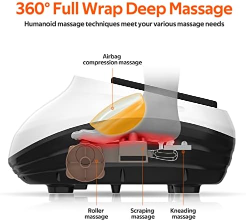 iKristin Foot Massager,Feet Massager with Heat, Foot Massager for Circulation with Deep Kneading and Air Compression Massage,Relieve Foot Pain,Suitable for Office Workers/Elderly(White)