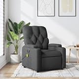 KHNLGFR Manual Recliner Chair with 6 Massage Points, Dark Grey Fabric Vibration Massage Recliner with Cup Holders and Side Pocket, 135-Degree Tilt